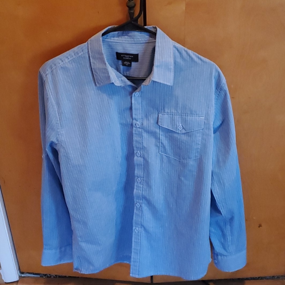 Attention mens button down shirt medium